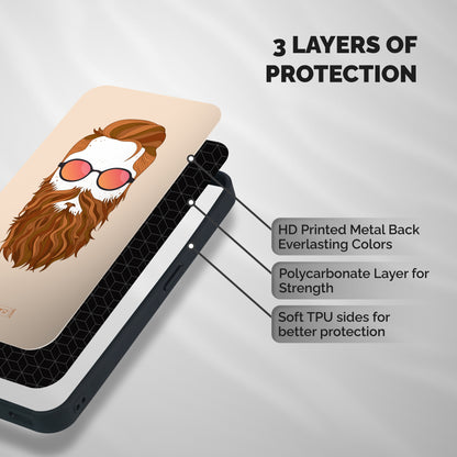 Man in Beard Shockproof Hybrid Protection (Metal + TPU) Back Case Cover