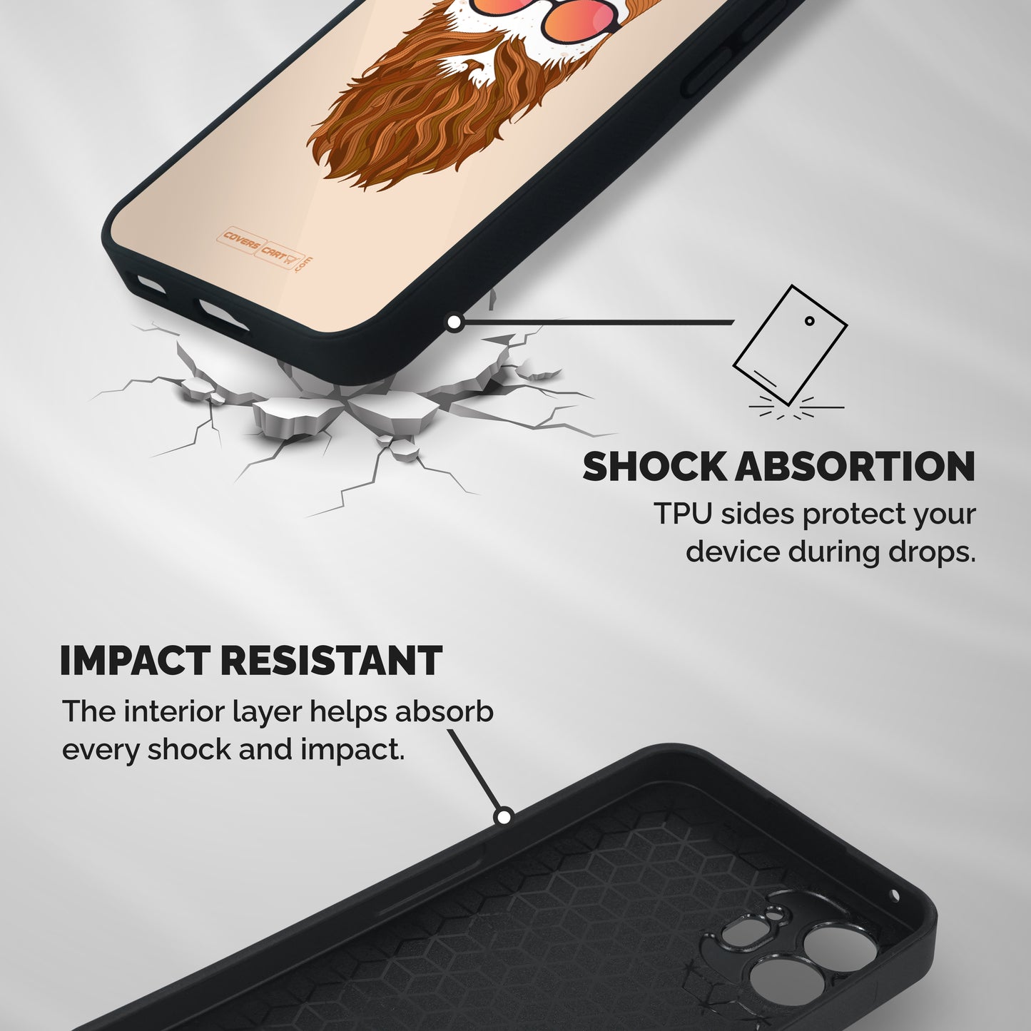 Man in Beard Shockproof Hybrid Protection (Metal + TPU) Back Case Cover