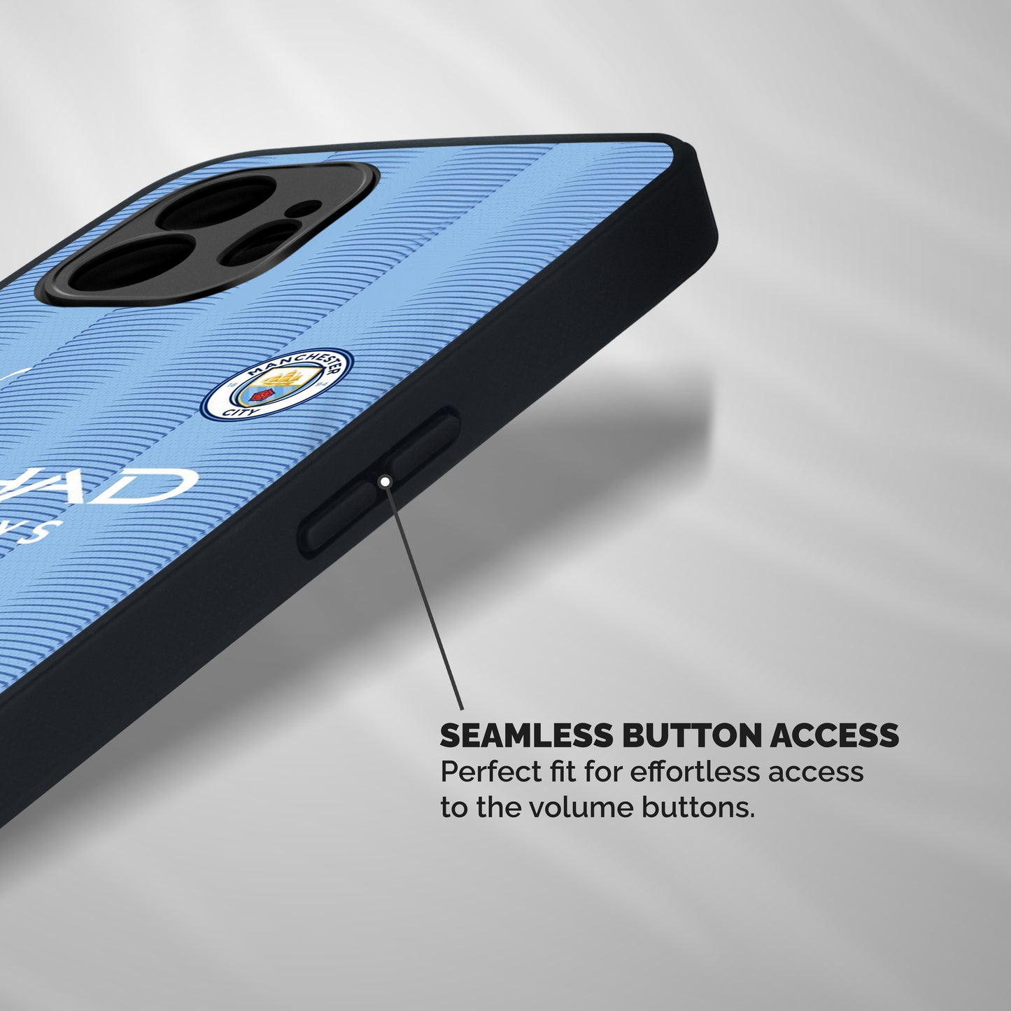 Manchester Etihad Jersey Shockproof Hybrid Protection (Metal + TPU) Back Case Cover