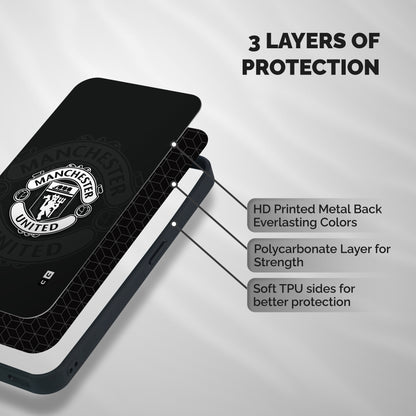 Manchester United Shockproof Hybrid Protection (Metal + TPU) Back Case Cover
