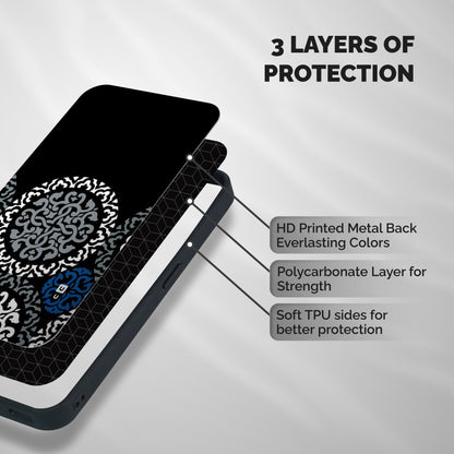 Mandala Circle Pattern Shockproof Hybrid Protection (Metal + TPU) Back Case Cover