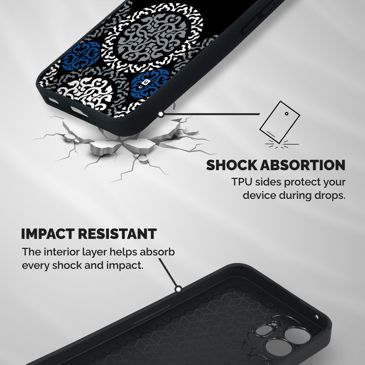 Mandala Circle Pattern Shockproof Hybrid Protection (Metal + TPU) Back Case Cover
