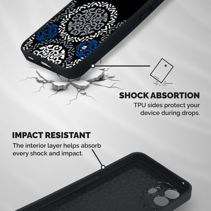 Mandala Circle Pattern Shockproof Hybrid Protection (Metal + TPU) Back Case Cover