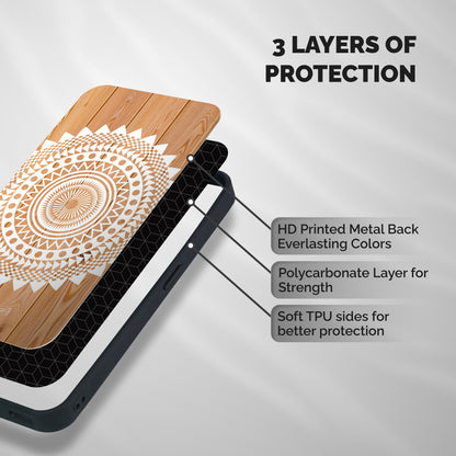 Mandala Design Shockproof Hybrid Protection (Metal + TPU) Back Case Cover