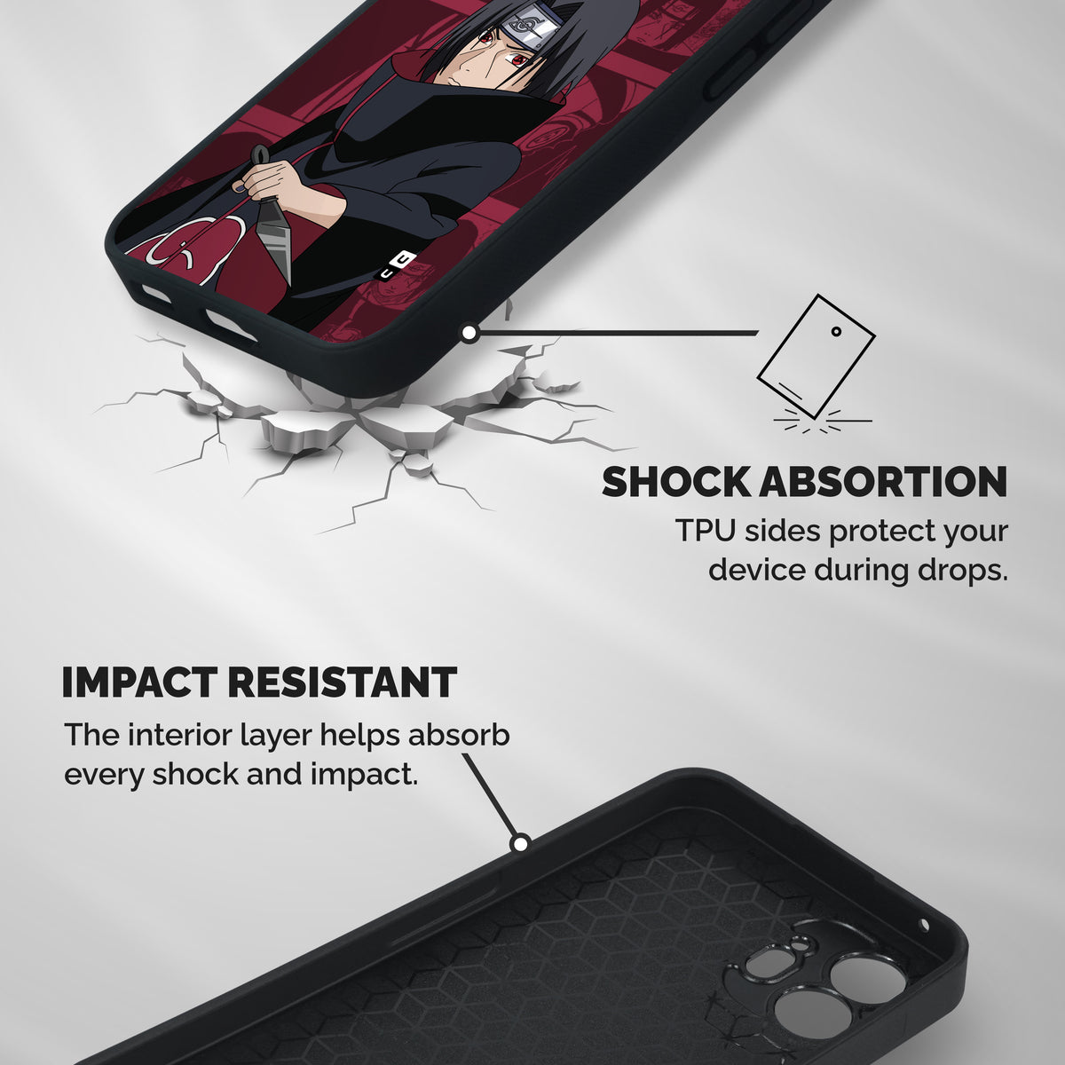 Mang Itachi Shockproof Hybrid Protection (Metal + TPU) Back Case Cover