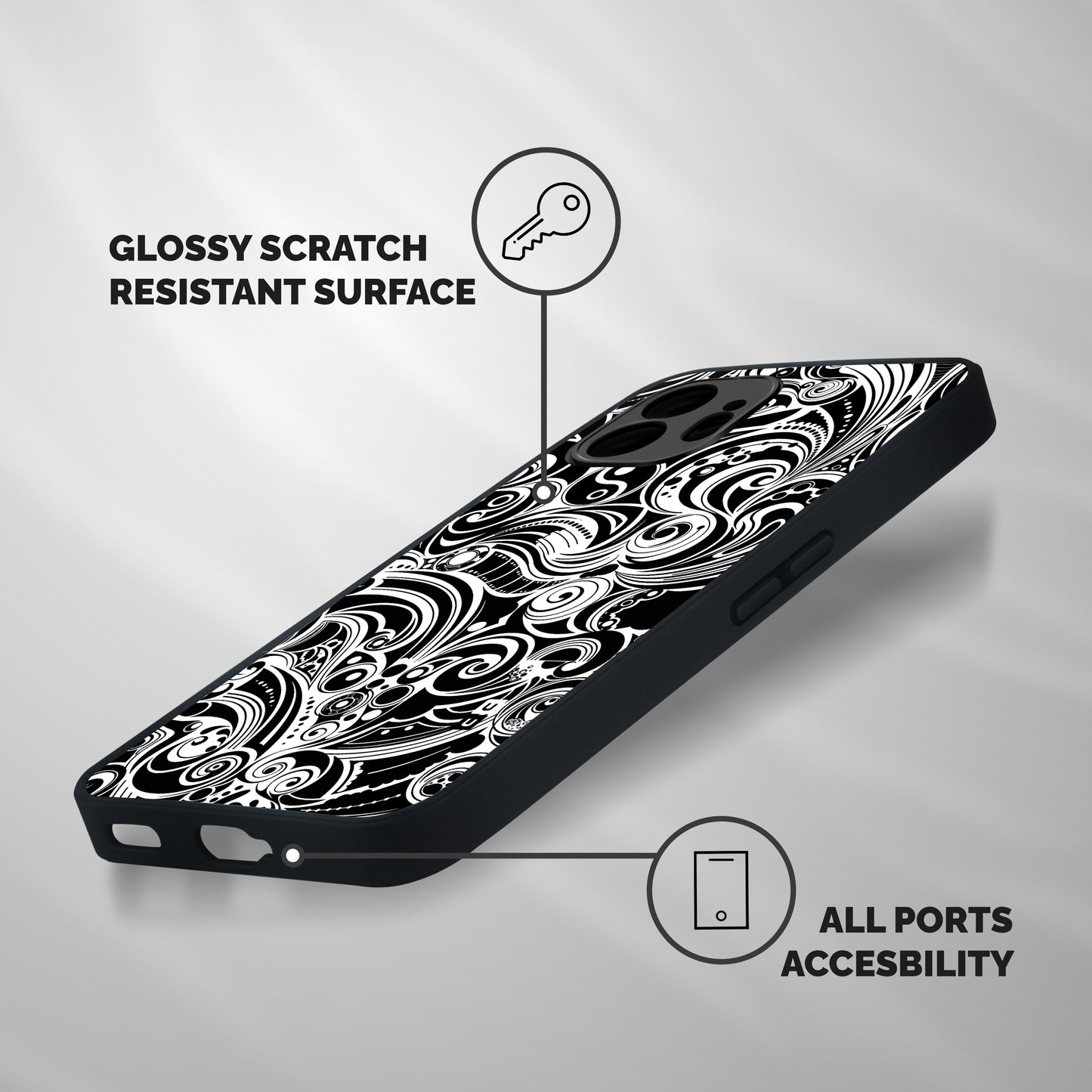 Maori Art Design Abstract Shockproof Hybrid Protection (Metal + TPU) Back Case Cover