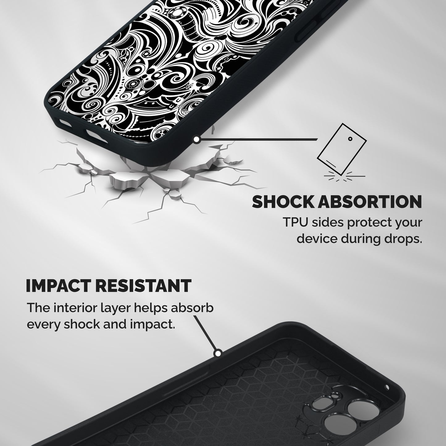 Maori Art Design Abstract Shockproof Hybrid Protection (Metal + TPU) Back Case Cover