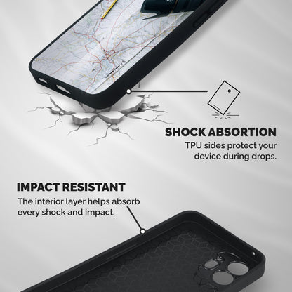 Map And Camera Shockproof Hybrid Protection (Metal + TPU) Back Case Cover