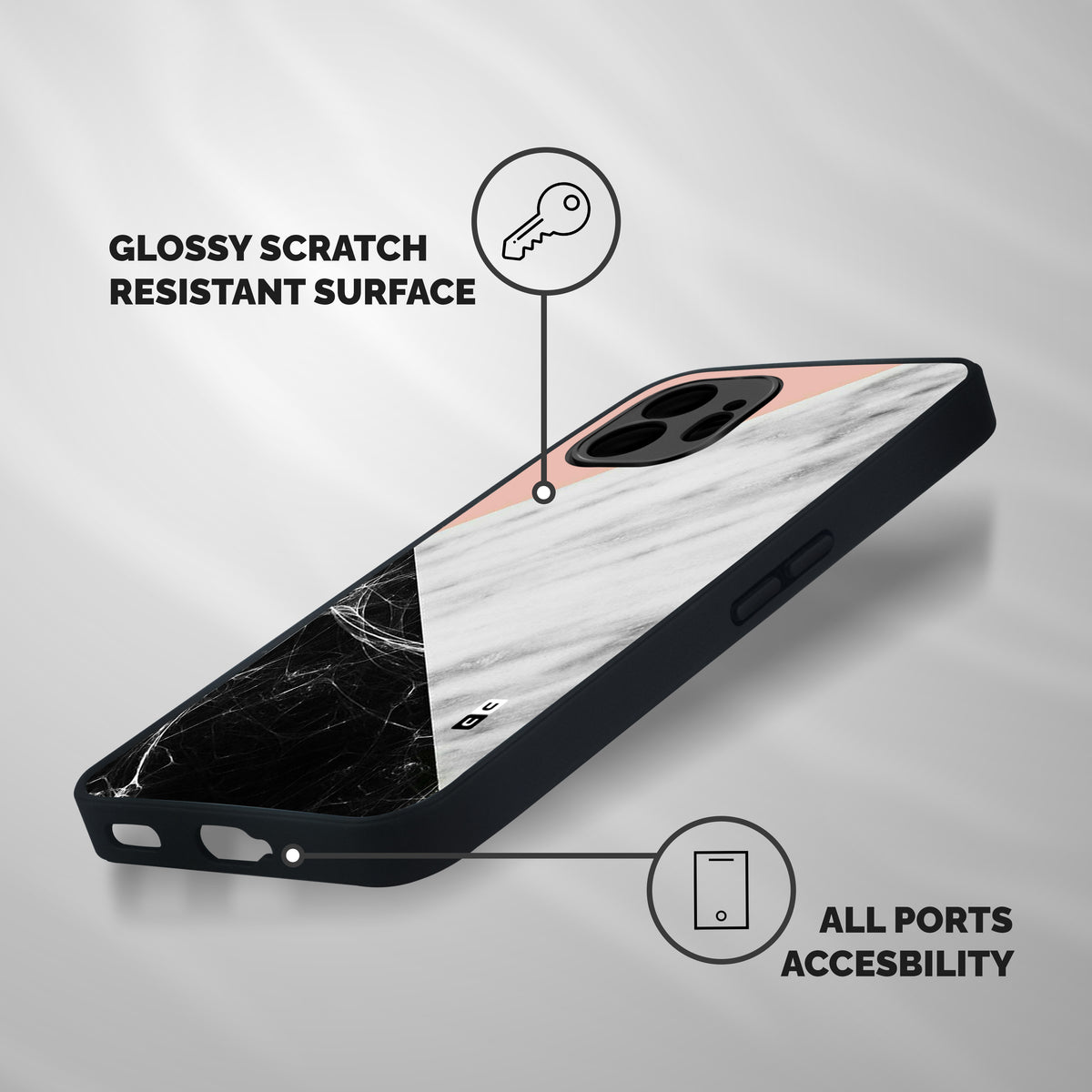 Marble Cuts Shockproof Hybrid Protection (Metal + TPU) Back Case Cover
