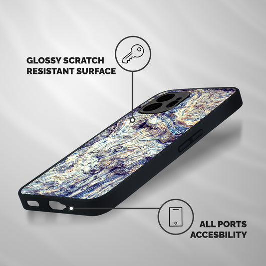 Marble Pattern Shockproof Hybrid Protection (Metal + TPU) Back Case Cover