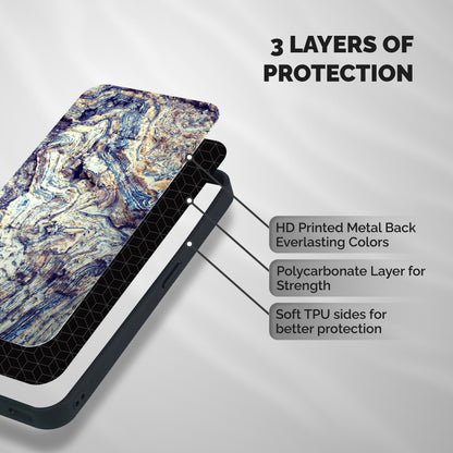 Marble Pattern Shockproof Hybrid Protection (Metal + TPU) Back Case Cover