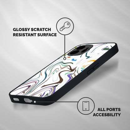 Marbled Printed Art Shockproof Hybrid Protection (Metal + TPU) Back Case Cover