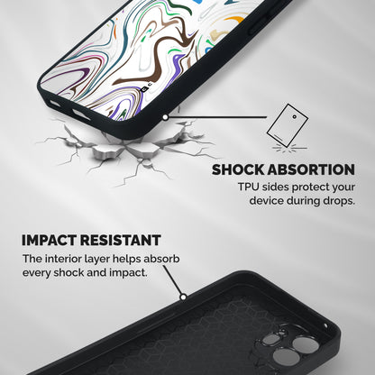 Marbled Printed Art Shockproof Hybrid Protection (Metal + TPU) Back Case Cover
