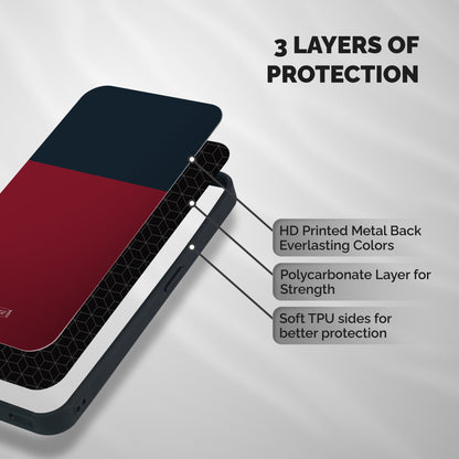 Maroon and Navy Blue Shockproof Hybrid Protection (Metal + TPU) Back Case Cover