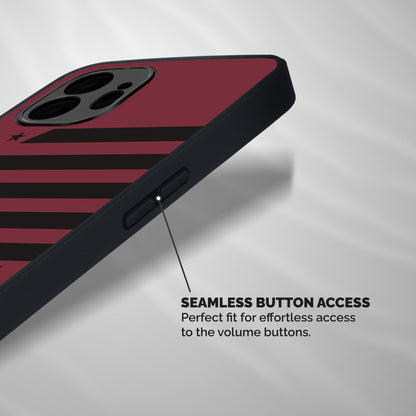 Maroon Star Striped Shockproof Hybrid Protection (Metal + TPU) Back Case Cover