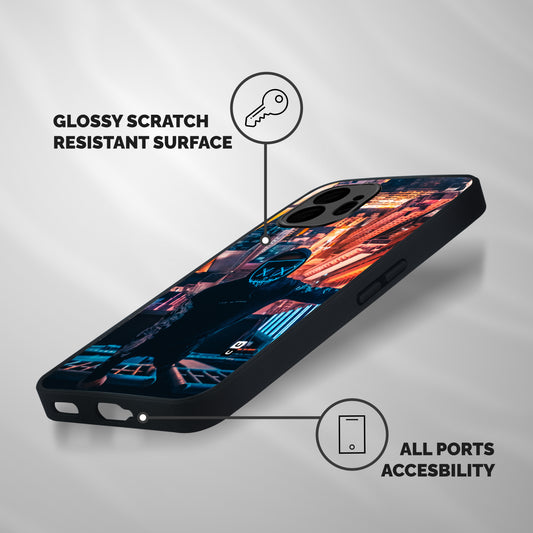 Mask Guy Climbing Building Shockproof Hybrid Protection (Metal + TPU) Back Case Cover