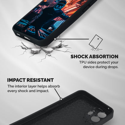 Mask Guy Climbing Building Shockproof Hybrid Protection (Metal + TPU) Back Case Cover
