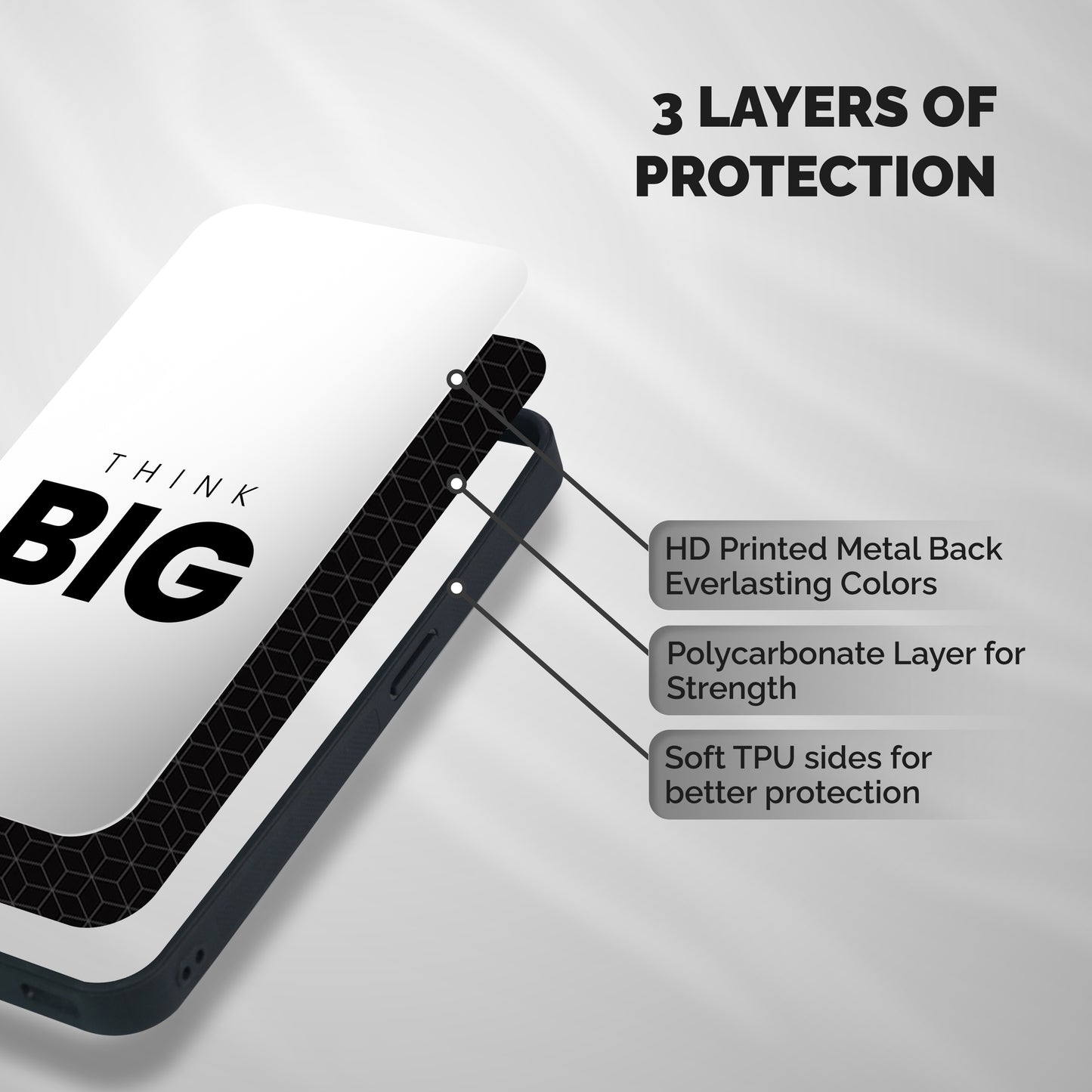 Massive Thought Shockproof Hybrid Protection (Metal + TPU) Back Case Cover