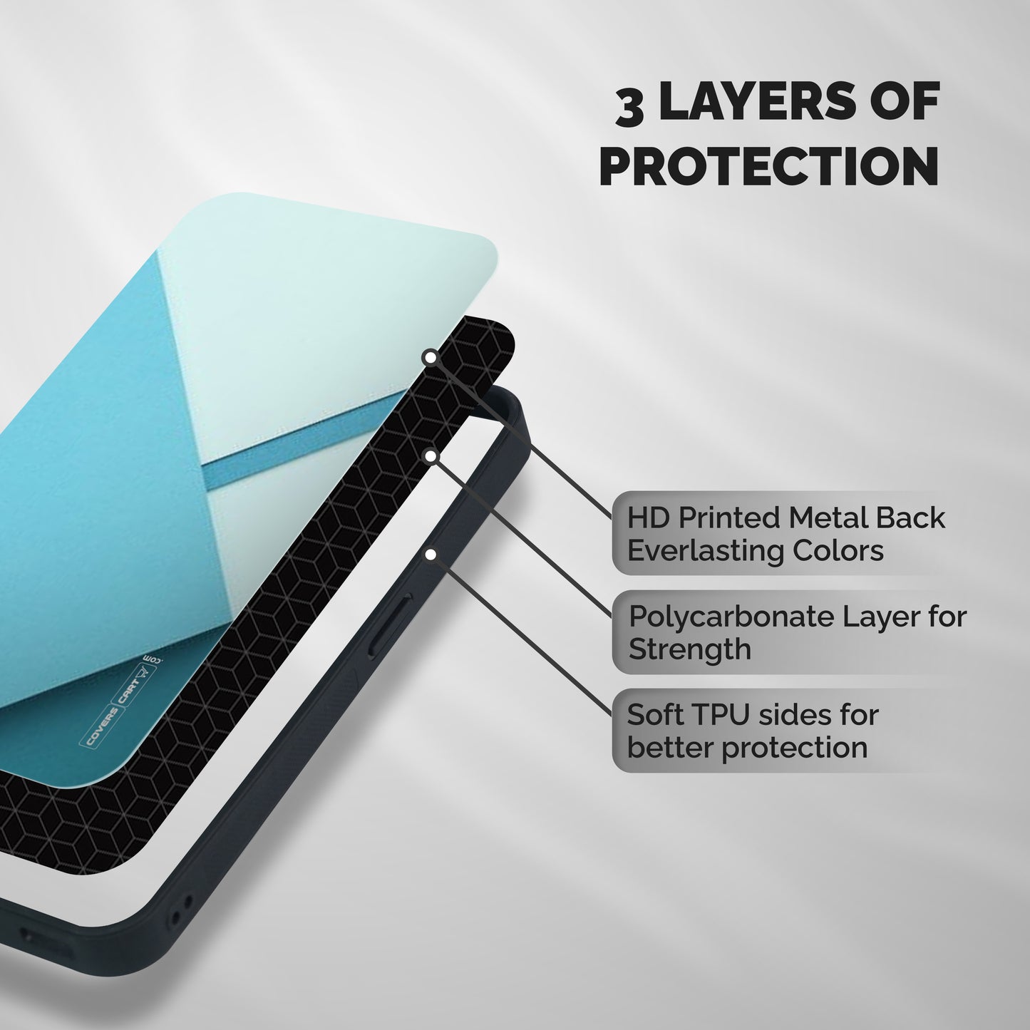 Material Design Shockproof Hybrid Protection (Metal + TPU) Back Case Cover
