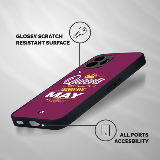 May Born Queens Shockproof Hybrid Protection (Metal + TPU) Back Case Cover