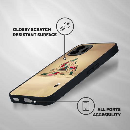 Maze Triangle Shockproof Hybrid Protection (Metal + TPU) Back Case Cover