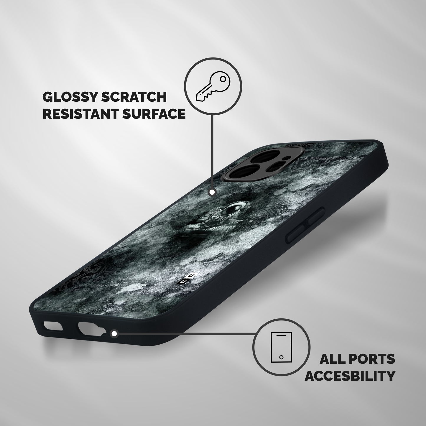 Meditating Spaceman Shockproof Hybrid Protection (Metal + TPU) Back Case Cover