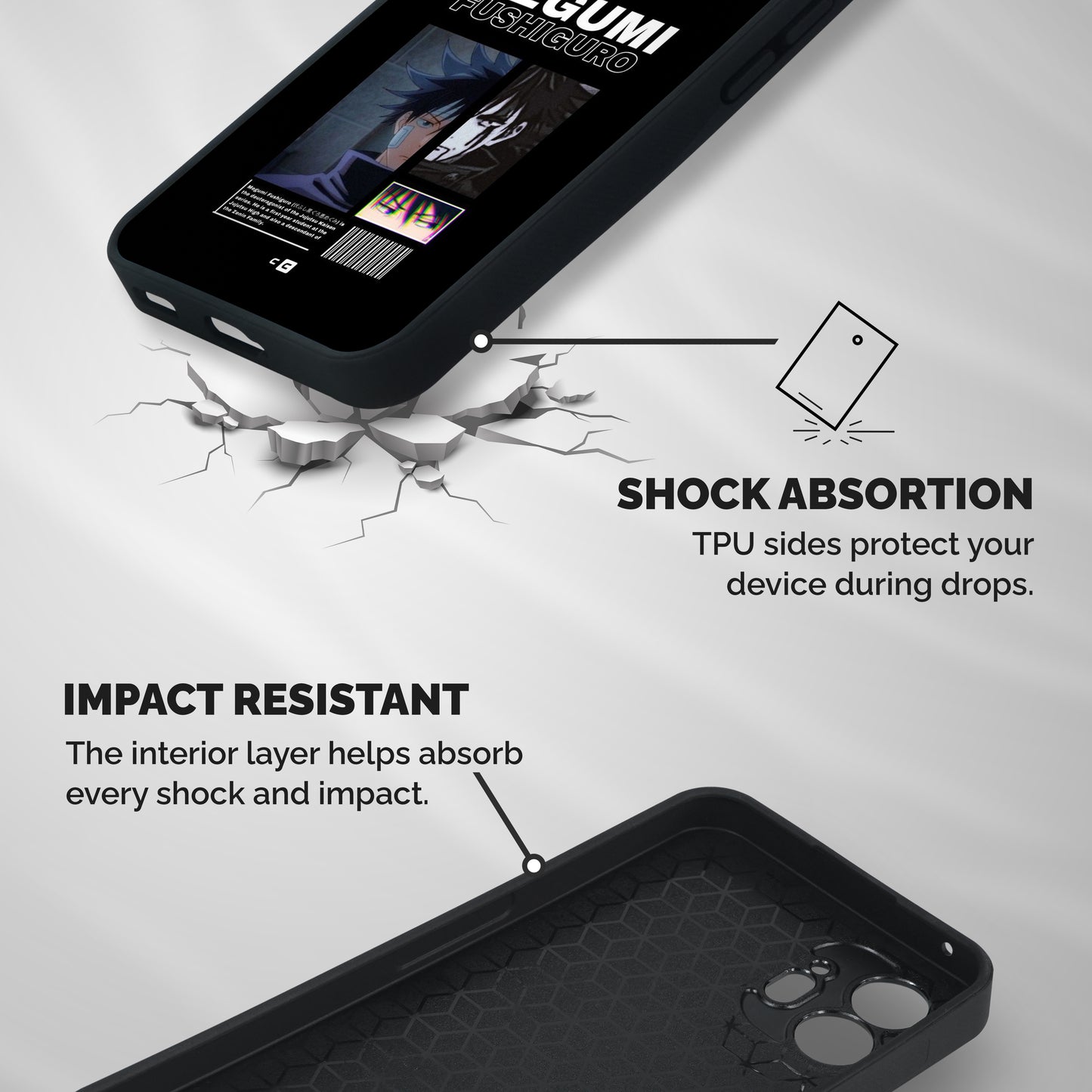 Megumi Fushiguro Shockproof Hybrid Protection (Metal + TPU) Back Case Cover
