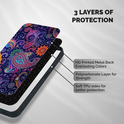 Mehendi Pattern Shockproof Hybrid Protection (Metal + TPU) Back Case Cover