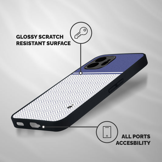 Melange Striped Pattern Shockproof Hybrid Protection (Metal + TPU) Back Case Cover