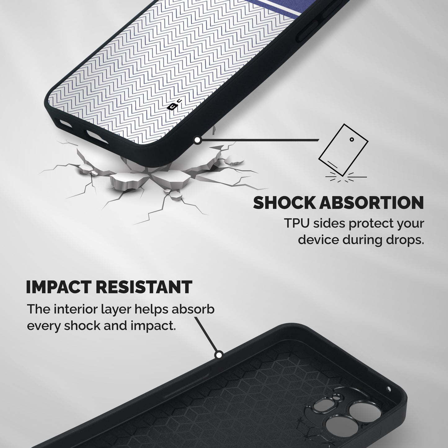 Melange Striped Pattern Shockproof Hybrid Protection (Metal + TPU) Back Case Cover