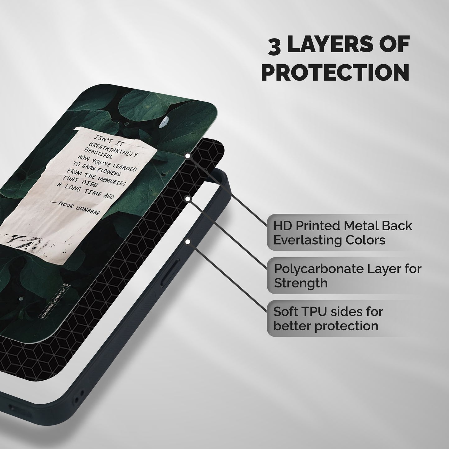 Memories Shockproof Hybrid Protection (Metal + TPU) Back Case Cover