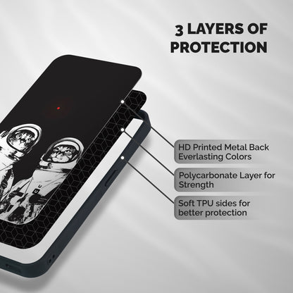 Meow Moon Shockproof Hybrid Protection (Metal + TPU) Back Case Cover