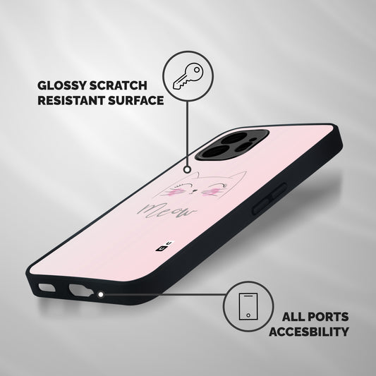 Meow Pink Shockproof Hybrid Protection (Metal + TPU) Back Case Cover