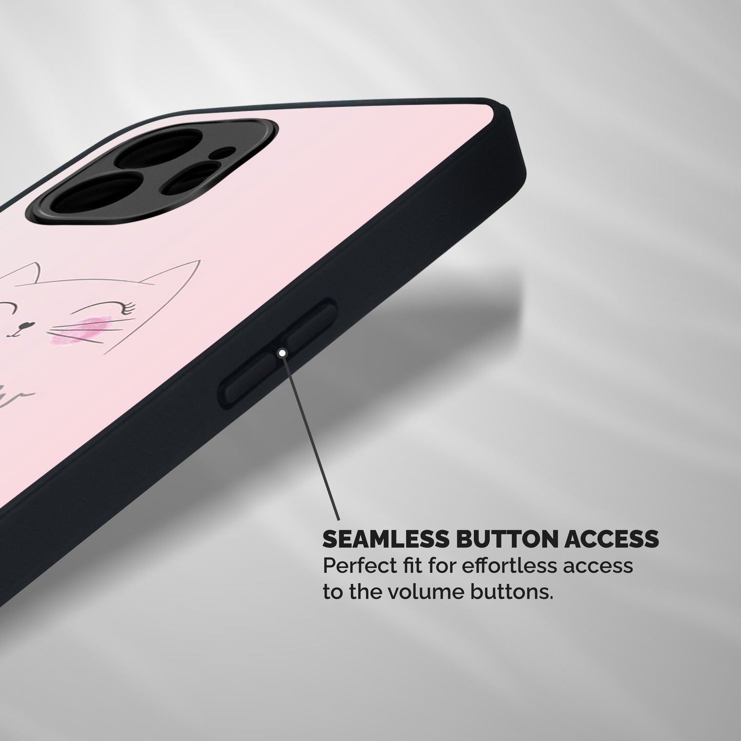 Meow Pink Shockproof Hybrid Protection (Metal + TPU) Back Case Cover
