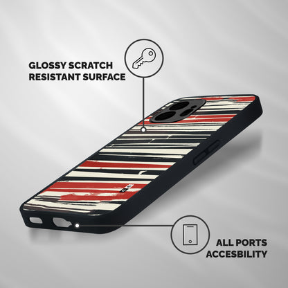 Messy Vintage Stripes Shockproof Hybrid Protection (Metal + TPU) Back Case Cover
