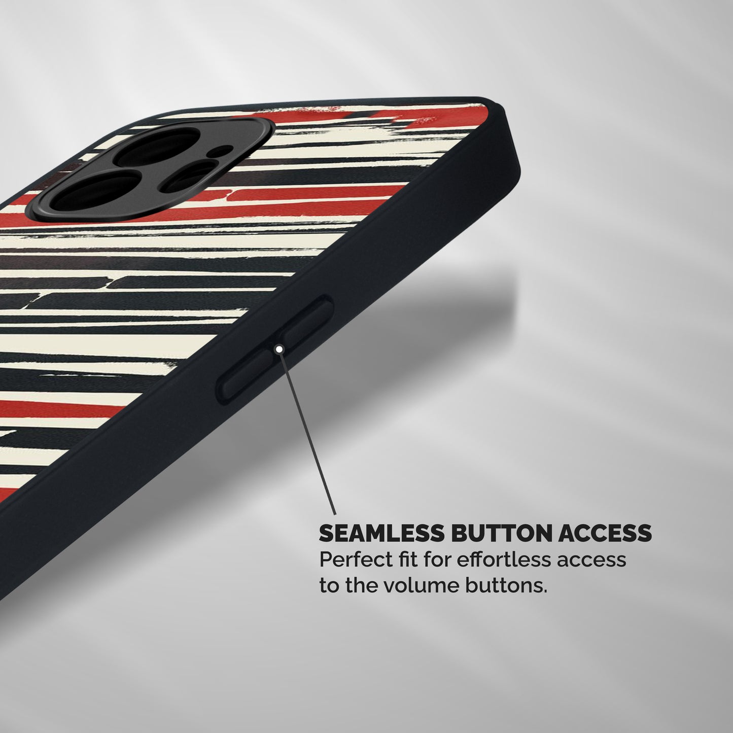Messy Vintage Stripes Shockproof Hybrid Protection (Metal + TPU) Back Case Cover