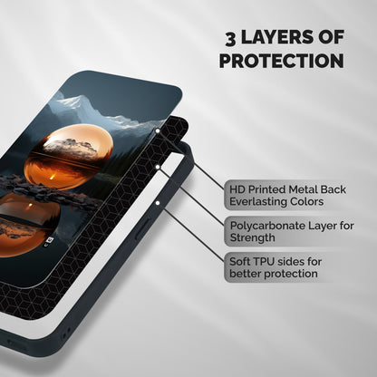 Metal Moon Shockproof Hybrid Protection (Metal + TPU) Back Case Cover