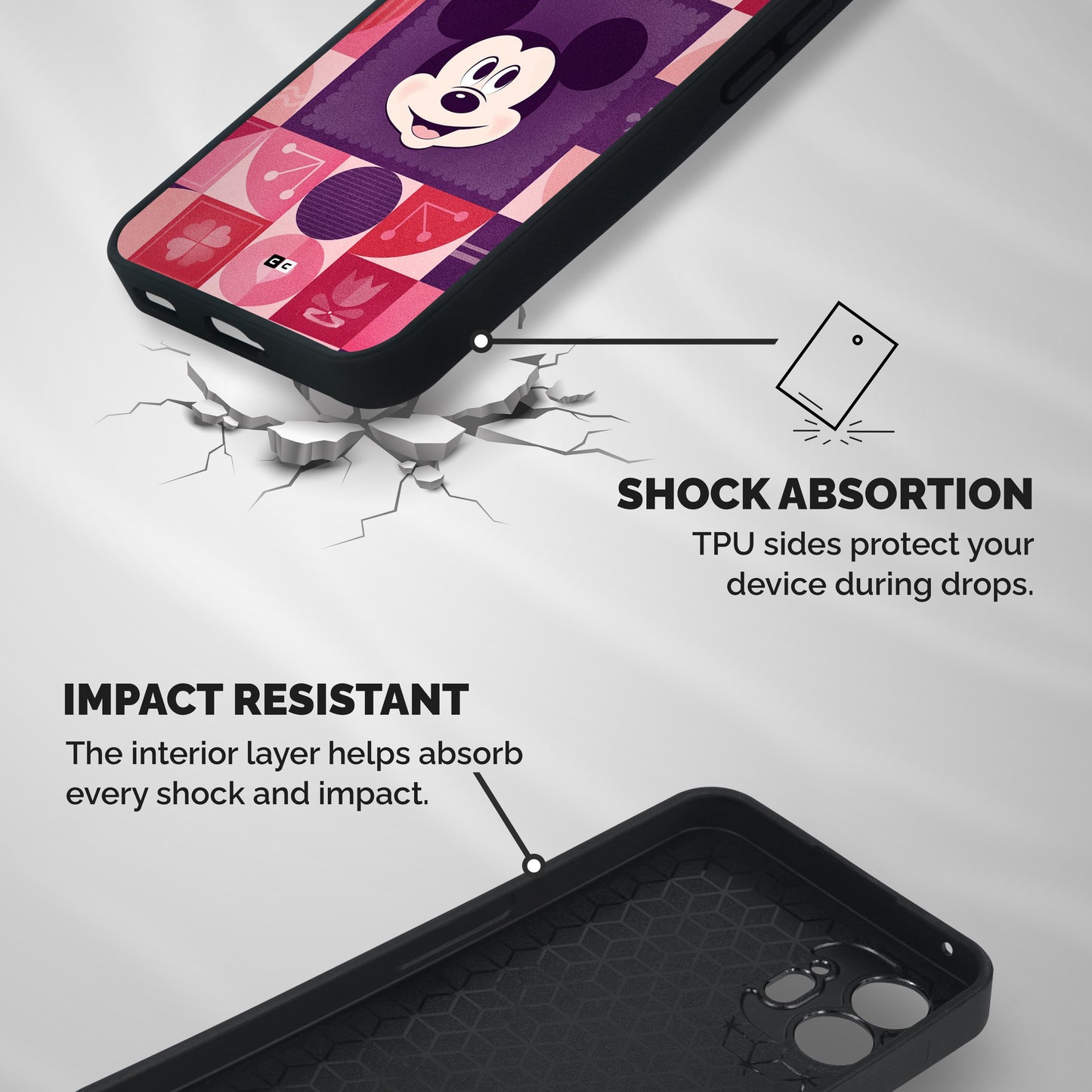 Mice In Love Shockproof Hybrid Protection (Metal + TPU) Back Case Cover