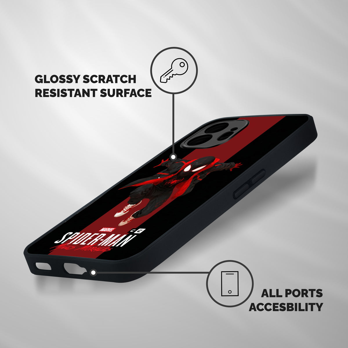 Miles Morales Spider Man Shockproof Hybrid Protection (Metal + TPU) Back Case Cover