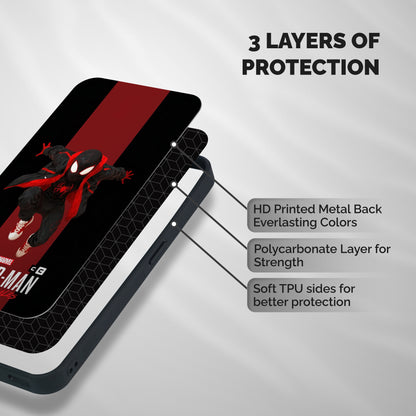 Miles Morales Spider Man Shockproof Hybrid Protection (Metal + TPU) Back Case Cover