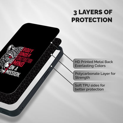 Mind On A Mission Shockproof Hybrid Protection (Metal + TPU) Back Case Cover