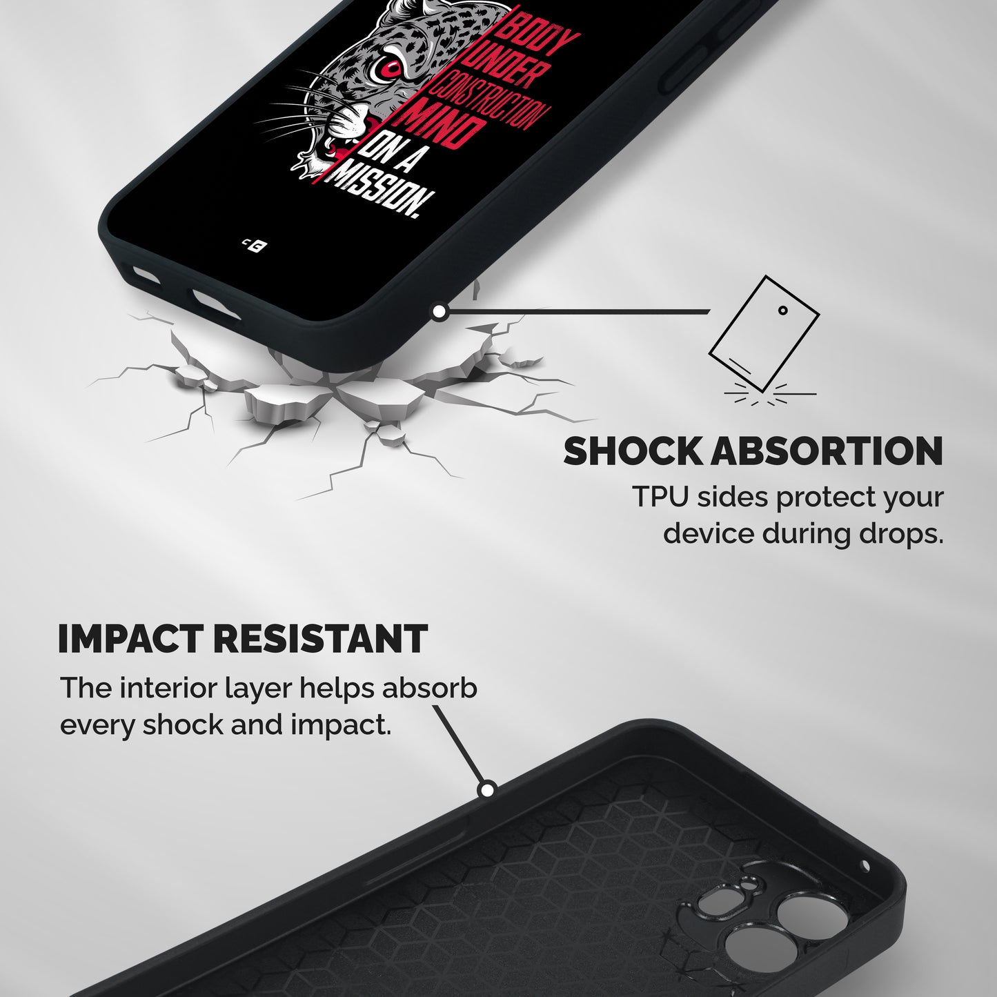 Mind On A Mission Shockproof Hybrid Protection (Metal + TPU) Back Case Cover