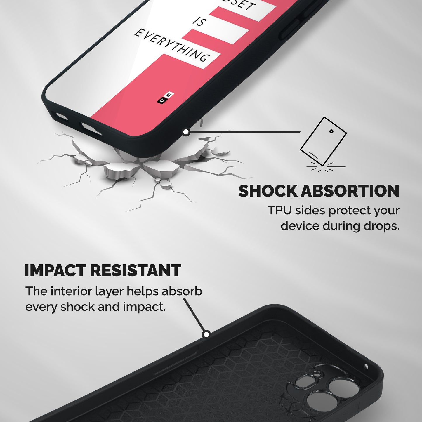 Mindset is Everything Shockproof Hybrid Protection (Metal + TPU) Back Case Cover