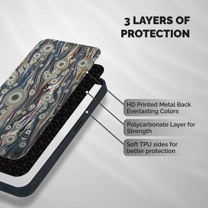 Mini Circles Shockproof Hybrid Protection (Metal + TPU) Back Case Cover