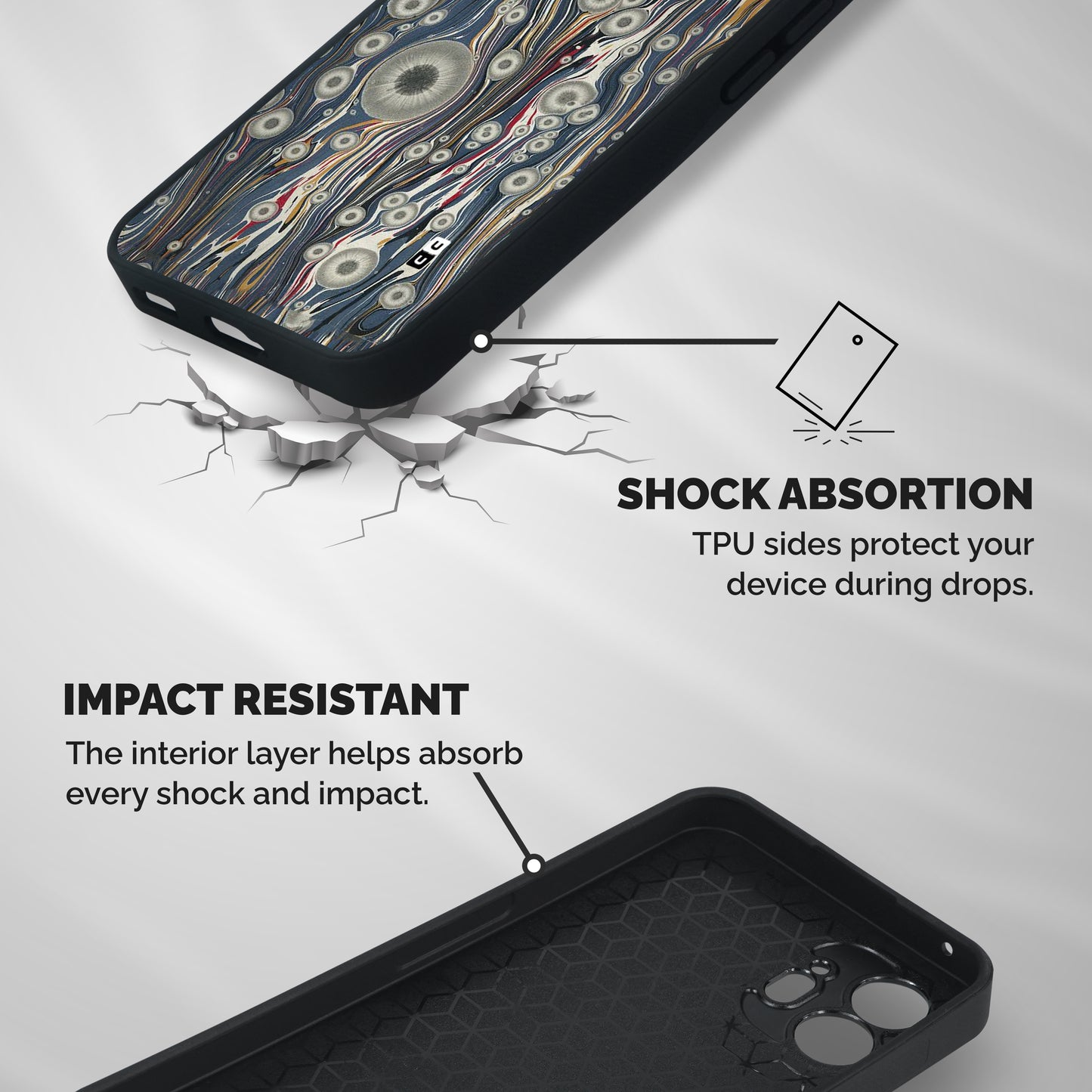 Mini Circles Shockproof Hybrid Protection (Metal + TPU) Back Case Cover