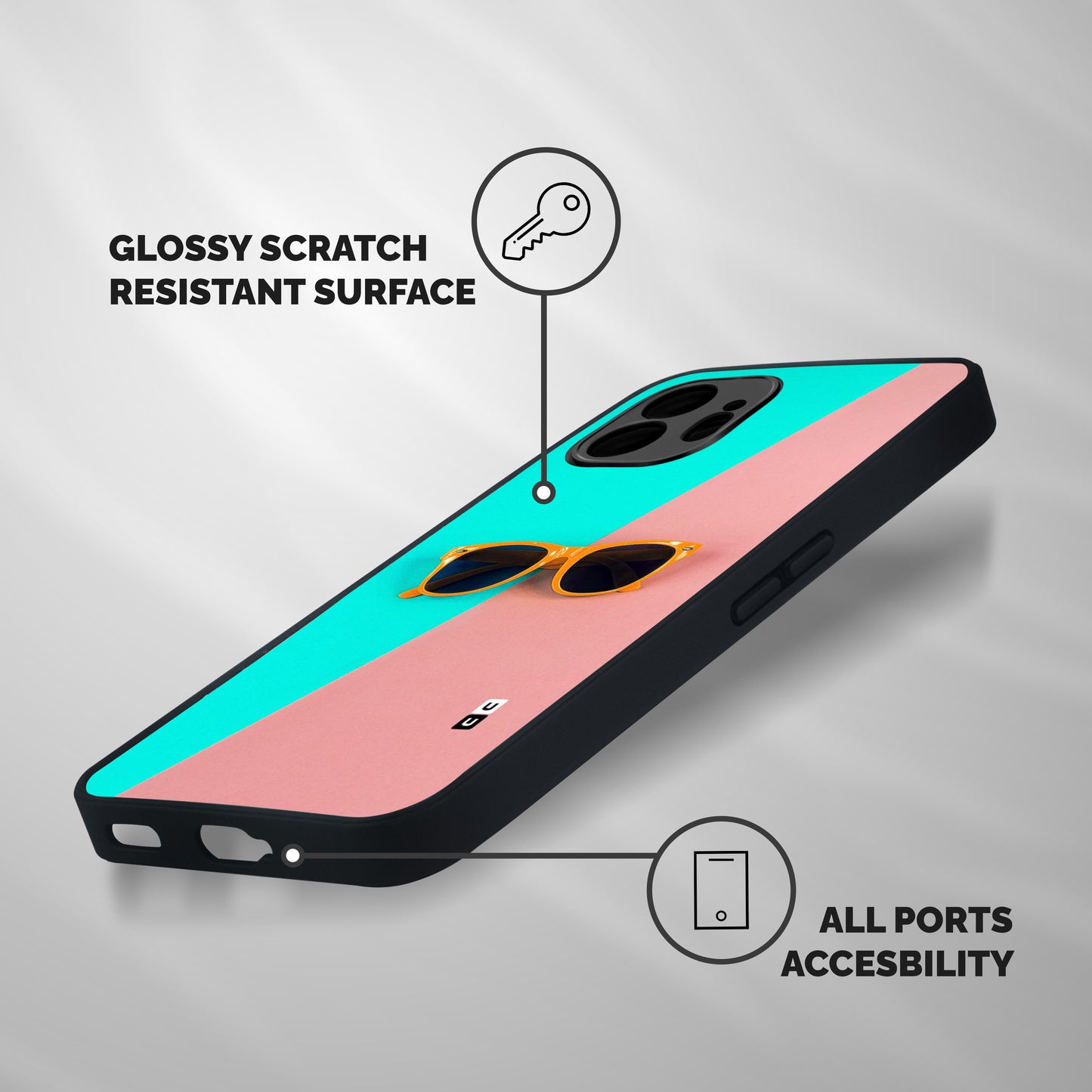 Minimal Glasses Shockproof Hybrid Protection (Metal + TPU) Back Case Cover