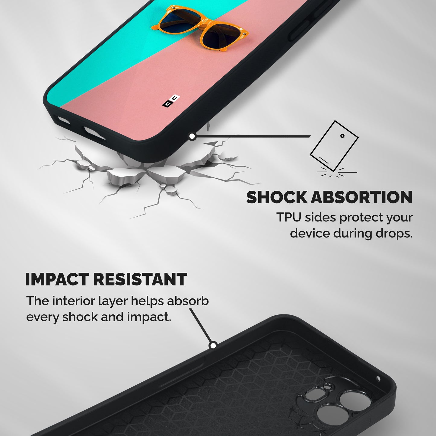 Minimal Glasses Shockproof Hybrid Protection (Metal + TPU) Back Case Cover