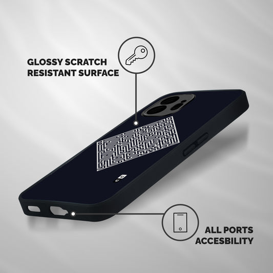 Minimal Maze Pattern Shockproof Hybrid Protection (Metal + TPU) Back Case Cover