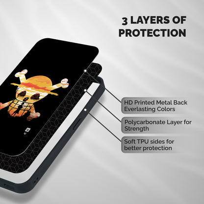 Minimal One Piece Shockproof Hybrid Protection (Metal + TPU) Back Case Cover