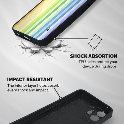 Minimal Pastel Shades Stripes Shockproof Hybrid Protection (Metal + TPU) Back Case Cover